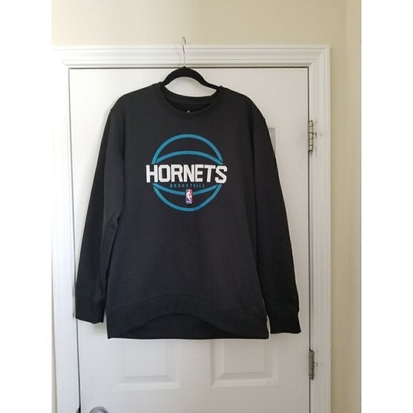 𝅺nba Charlotte Hornets Adidas Climawarm Sweatshirt  Size: X Large  Color: Black - Picture 2 of 12
